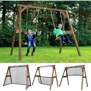 AXI 4-in-1 SportsFun in bruin 4-in-1 Frame voor schommel, voetbal, volleybal en tennis