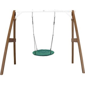 AXI - Summer Nestschommel - Bruin/Wit - Stalen Frame - Verstelbare Touwen