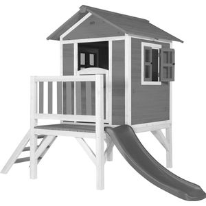 AXI - Lodge XL - Speelhuis - Grijs - FSC Hout - Glijbaan