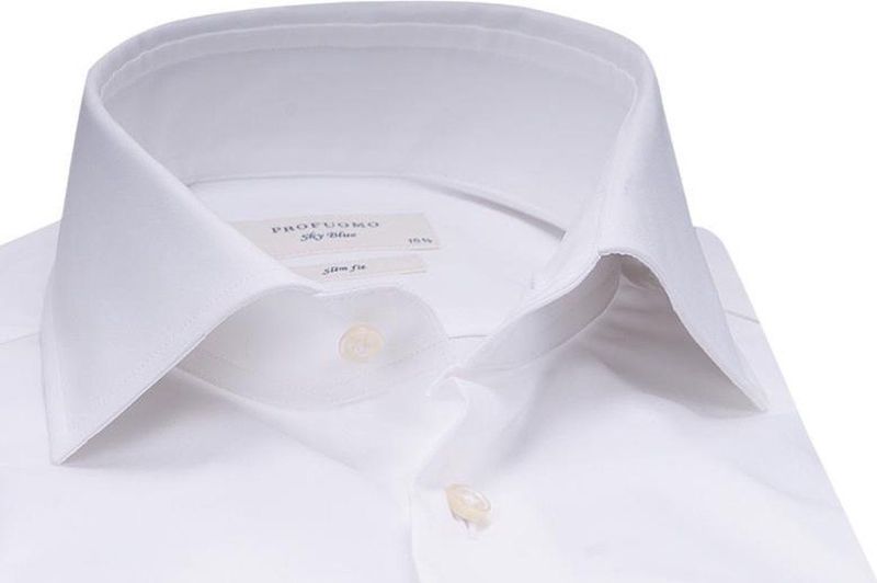 Profuomo - Slim Fit Overhemd - Wit - Katoen