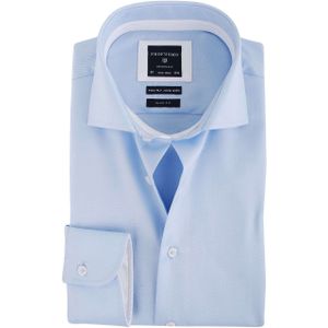 Profuomo Overhemd  Two-Ply Twill Slim Fit Licht Blauw