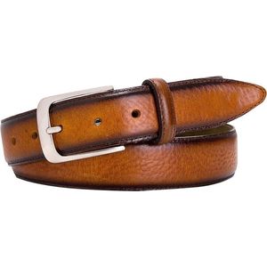 Leren Riem Polish Cognac - Profuomo - Taille maat 115cm - Leer - Dames & Heren riem Effen