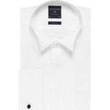 Profuomo - Smokingoverhemd Plisse Slim Fit Wit - Maat 38 - Slim-fit