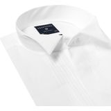 Profuomo - Smokingoverhemd Plisse Slim Fit Wit - Maat 38 - Slim-fit