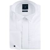 Profuomo - Smokingoverhemd Plisse Slim Fit Wit - Maat 38 - Slim-fit