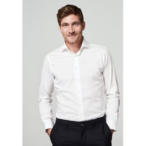 Michaelis - Slim Fit Overhemd - Twill - Wit - Strijkvrij