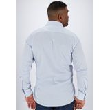 Michaelis - Slim Fit - Overhemd - Lichtblauw met Wit Gestreept - Strijkvrij
