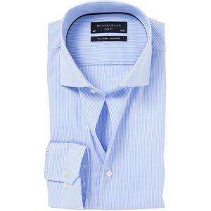 Michaelis - Slim Fit - Overhemd - Lichtblauw met Wit Gestreept - Strijkvrij