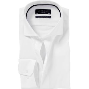 Michaelis - Slim Fit Overhemd - Oxford - Wit - Strijkvrij