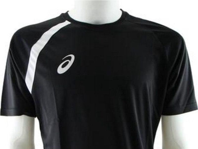 Asics - Sport Shirt - Zwart - Katoen