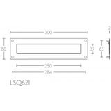 Formani Square LSQ621 briefplaat 300x80 mat RVS