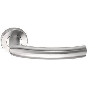Deurklink BASICS LBXIV op ronde rozet PVD mat rvs