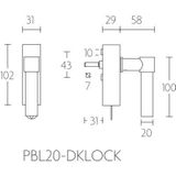 Formani ONE PBL20-DKLOCK draaikiepgarnituur mat zwart - afsluitbaar