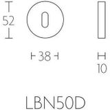 Formani BASIC LBN50D Sleutelplaatje - 10mm Dik - PVD Mat Goud - 1501N016IMXX0