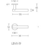 FORMANI Deurkruk BASIC LBVII-19 op ronde rozet PVD Gunmetal