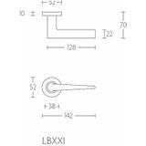 FORMANI Deurkruk BASICS LBXXIH op ronde rozet Mat RVS