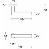 FORMANI Deurkruk BASIC BSQ1-G op vierkant rozet Mat RVS