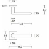 FORMANI Deurkruk BASIC BSQ2-G op vierkant rozet Mat RVS