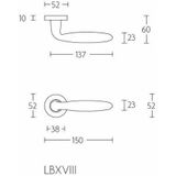 FORMANI Deurkruk BASIC LBXVIIIH op ronde rozet PVD Gunmetal