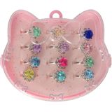 Ringenset Hart - 12st. - Zilverkleurig - Verstelbare Kinderringen