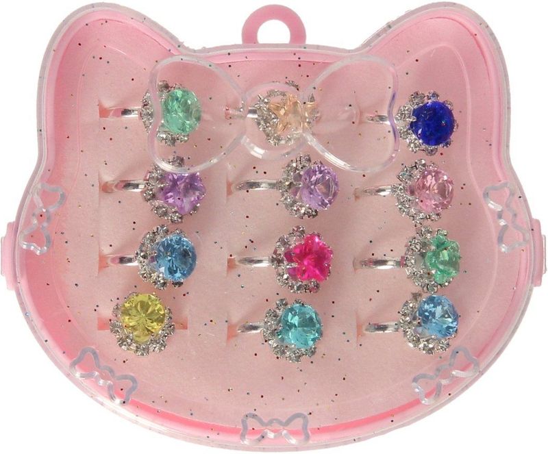 Ringenset Hart - 12st. - Zilverkleurig - Verstelbare Kinderringen