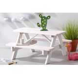 SenS-Line - Kindertafel Minnie Roze/Wit - Picknicktafel Voor buiten - L 90 x B 90 x H 55 cm - FSC 100 % Grenenhout