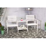 SenS-Line Romeo Tete-a-Tete Tuinbank - Wit Grenen - 170x68x84 cm