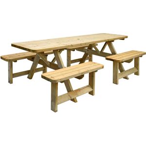 Picknicktafel - Belfast XL - Grenenhout - Open Instap - Zitplaats voor 8 Personen