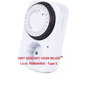 Benson Stopcontact met Randaarde - Analoge Schakelklok - Timer - 24 Uurs