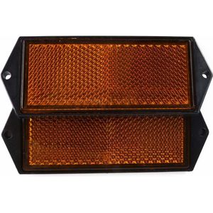 Benson Reflector met schroefbevestiging - rechthoekig - oranje - 100 x 40 mm - 2 stuks