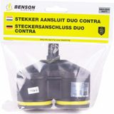 Benson Dubbele Contrastekker voor Buiten - Duo - IP44 - Zwart