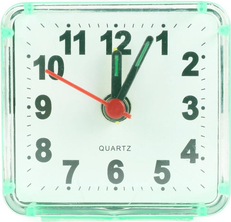 Benson Kleine reiswekker met alarm - compact - assorti kleuren - 6 x 5,5 x 3 cm