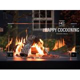 Happy Cocooning Glazen Ombouw Cocoon Table Inbouwbrander - Vierkant 40 X 40 X 17 Cm