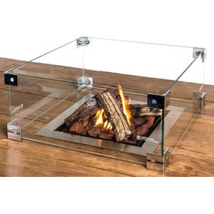 Happy Cocooning Glazen Ombouw Cocoon Table Inbouwbrander - Vierkant 40 X 40 X 17 Cm