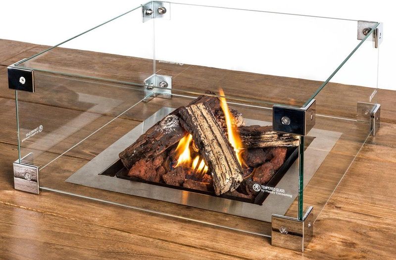 Happy Cocooning Glazen Ombouw Cocoon Table Inbouwbrander - Vierkant 40 X 40 X 17 Cm
