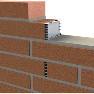Spouwvoegventilaterooster kunststof T120-5 zwart, 10x50x95mm (bxhxd)