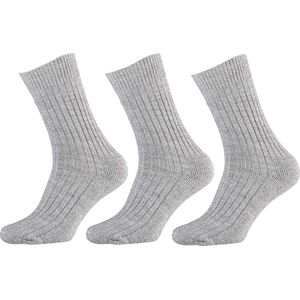 Apollo - Noorse Wollen Werksokken - Grey - Badstof Zool