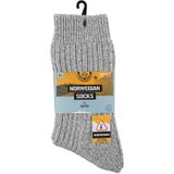 Apollo - Noorse Wollen Werksokken - Grey - Badstof Zool