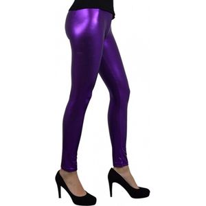 Apollo Partylegging Shine Dames Latex Paars Maat S/m