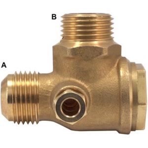 Terugslagklep - terugslagventiel voor compressor 1 x 3/8"" en 1 x ½” buitendraad