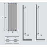 Wiesbaden Millenium Dubbel Sierradiator 200x30 Wit