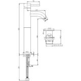 Wiesbaden Cadans XL Wastafel kraan met Waste - RVS Look