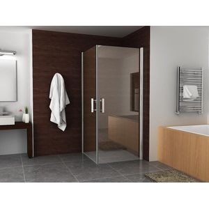 Wiesbaden Salone cabine met 2 draaideuren 900 x 900 x 2000 x 8 mm nano helder glas/chroom 20.3845