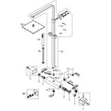 Wiesbaden Rombo douche opbouwset plus thermostatische kraan chroom