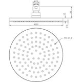 Luxe messing regendouche rond 20x1.2 cm chroom