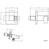 Wiesbaden Regendouche - Type 5 - Inbouw - Complete set - Vierkant - ø 20 cm