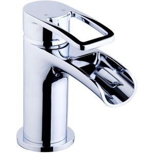 Wastafelmengkraan wiesbaden alegra waterval met clickwaste chroom