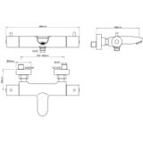 Wiesbaden Caral Thermostatische Badmengkraan 15 cm. - Chroom