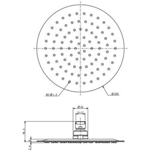 Wiesbaden UFO Luxe hoofddouche rond 200mm Ultra plat chroom