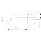 Inbouw toiletkraan metro muur rond 22x8x5,5 cm chroom